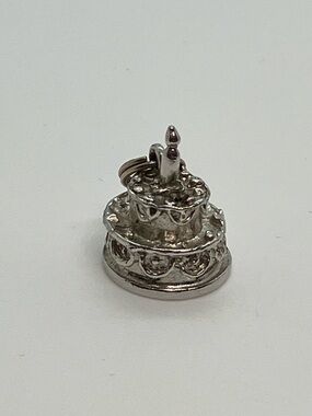 Vtg Sterling Silver Rembrandt Happy Birthday Cake Charm